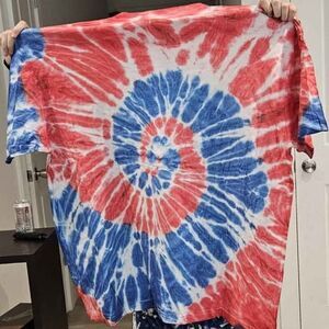 New tie dye red white and blue t shirt 2xl unisex